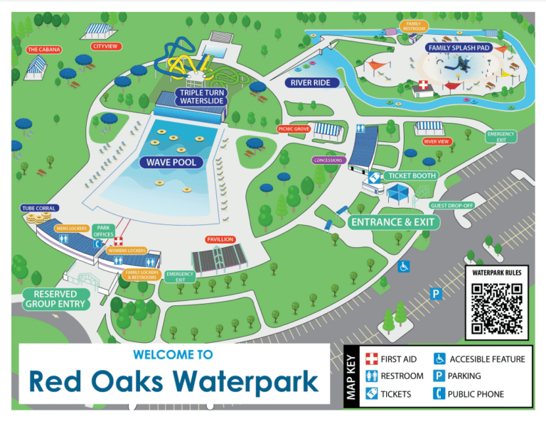 Red Oaks Waterpark Map and Brochure (2025 – 2023)