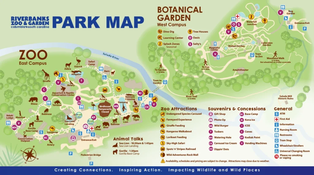 Riverbanks Zoo and Garden Map 2025