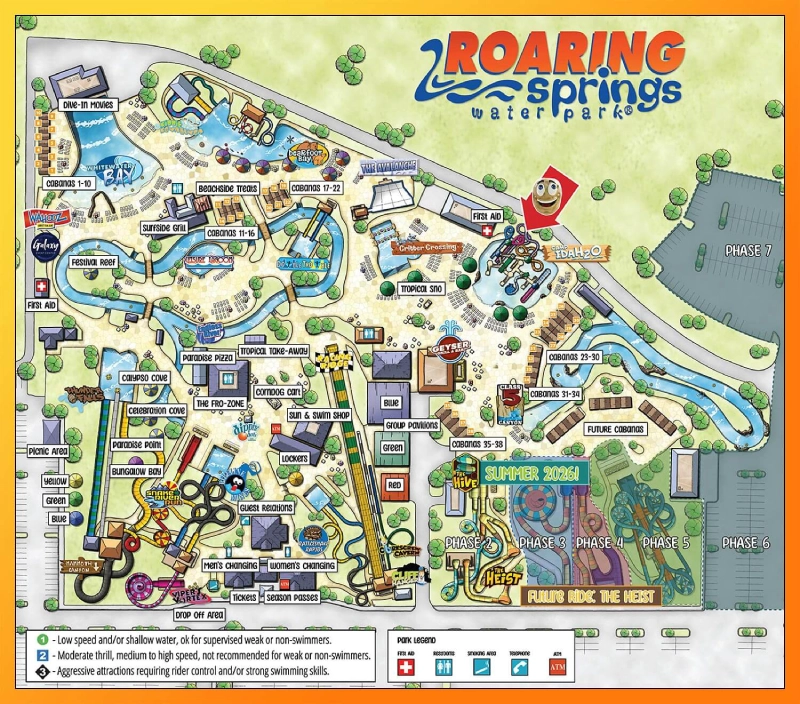 Roaring Springs Water Park Map 2025