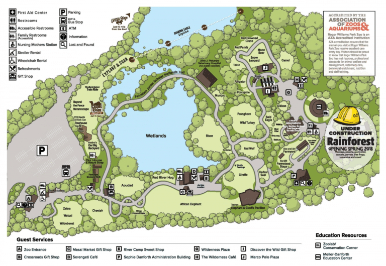 Roger Williams Park Zoo Map and Brochure (2025 – 2017)
