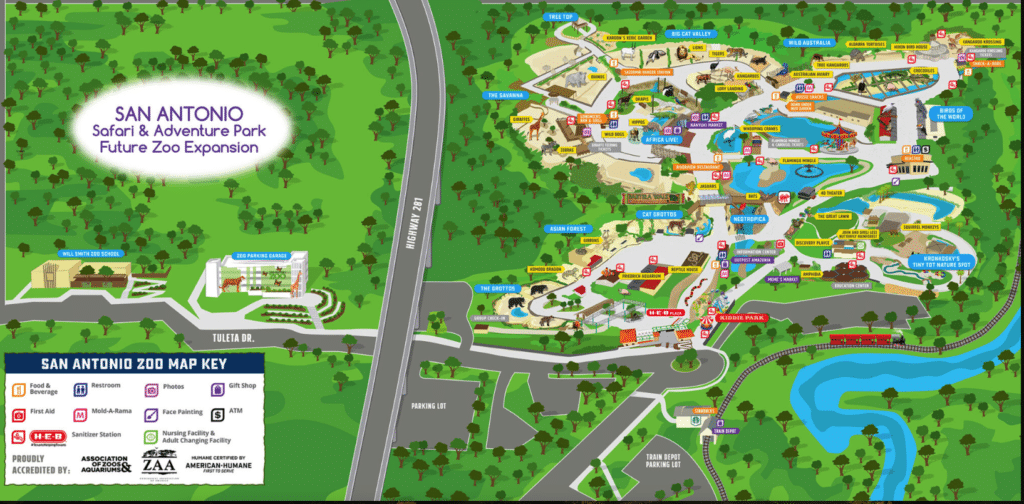 San Antonio Zoo Map and Brochure (2020 2024)