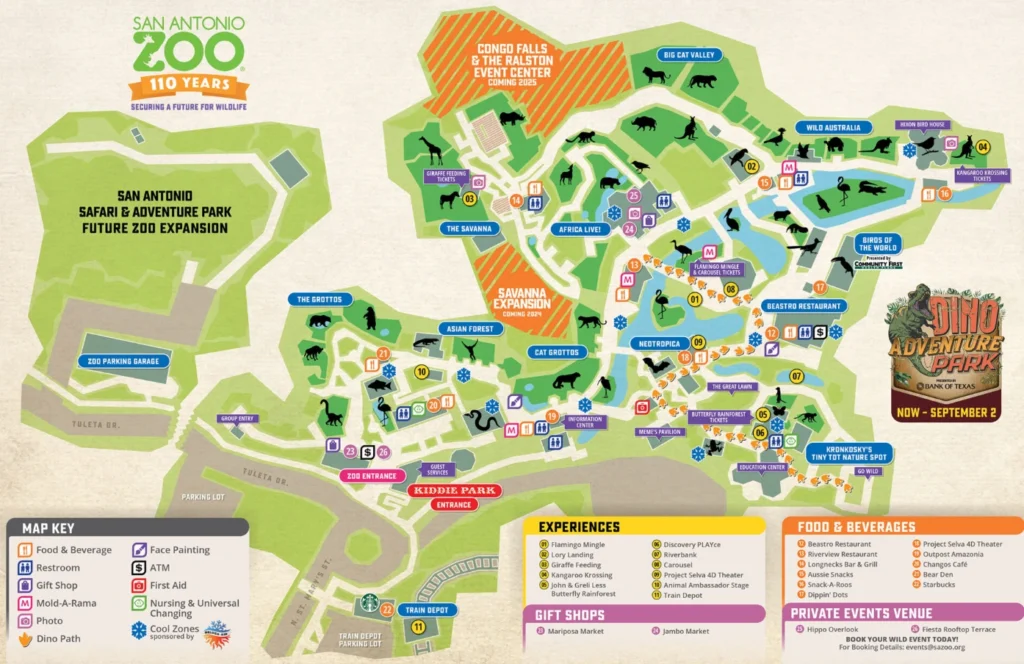 San Antonio Zoo Map 2024