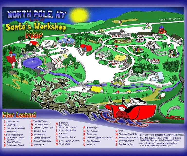 Santa’s Workshop Map and Brochure (2019 – 2025)