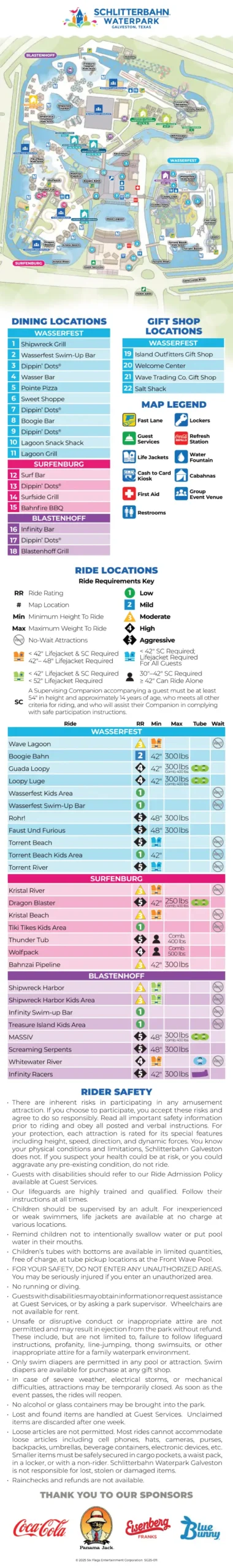 Schlitterbahn Galveston Island Map 2025-1