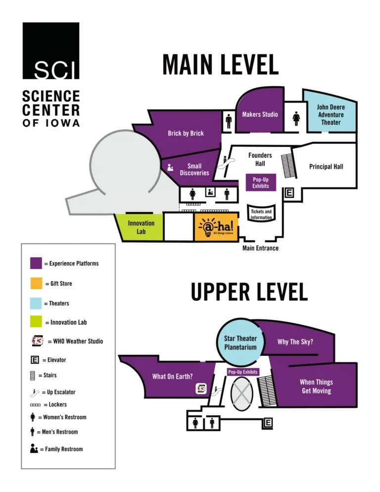 Science Center of Iowa Map 2025
