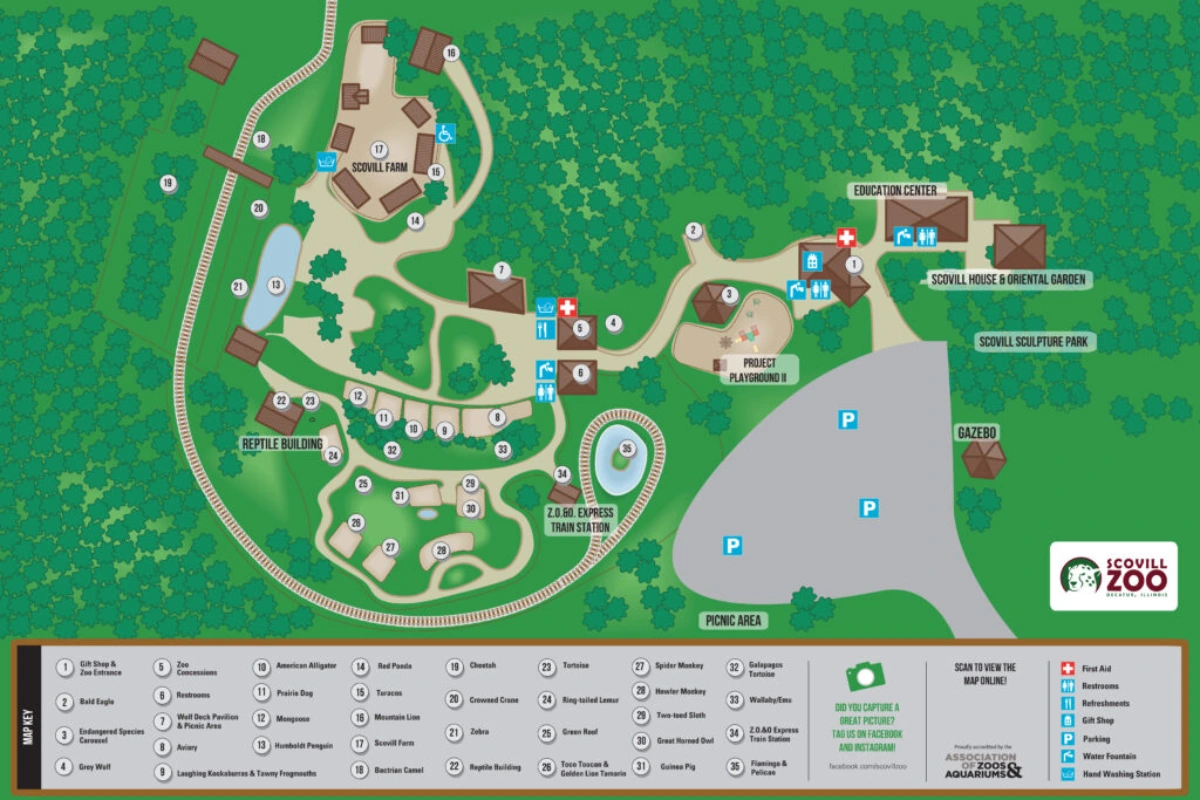 Scovill Zoo Map 2025