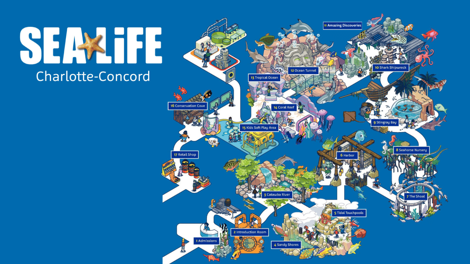 Sea Life CharlotteConcord Aquarium Map and Brochure (2022 2023)