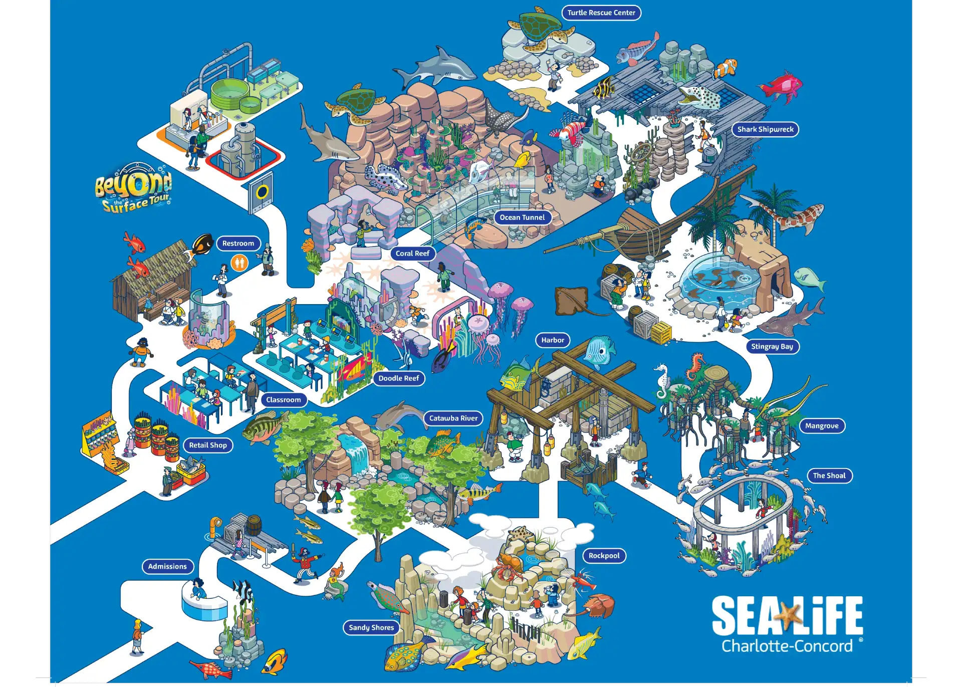 Sea Life Charlotte-Concord Aquarium Map 2025
