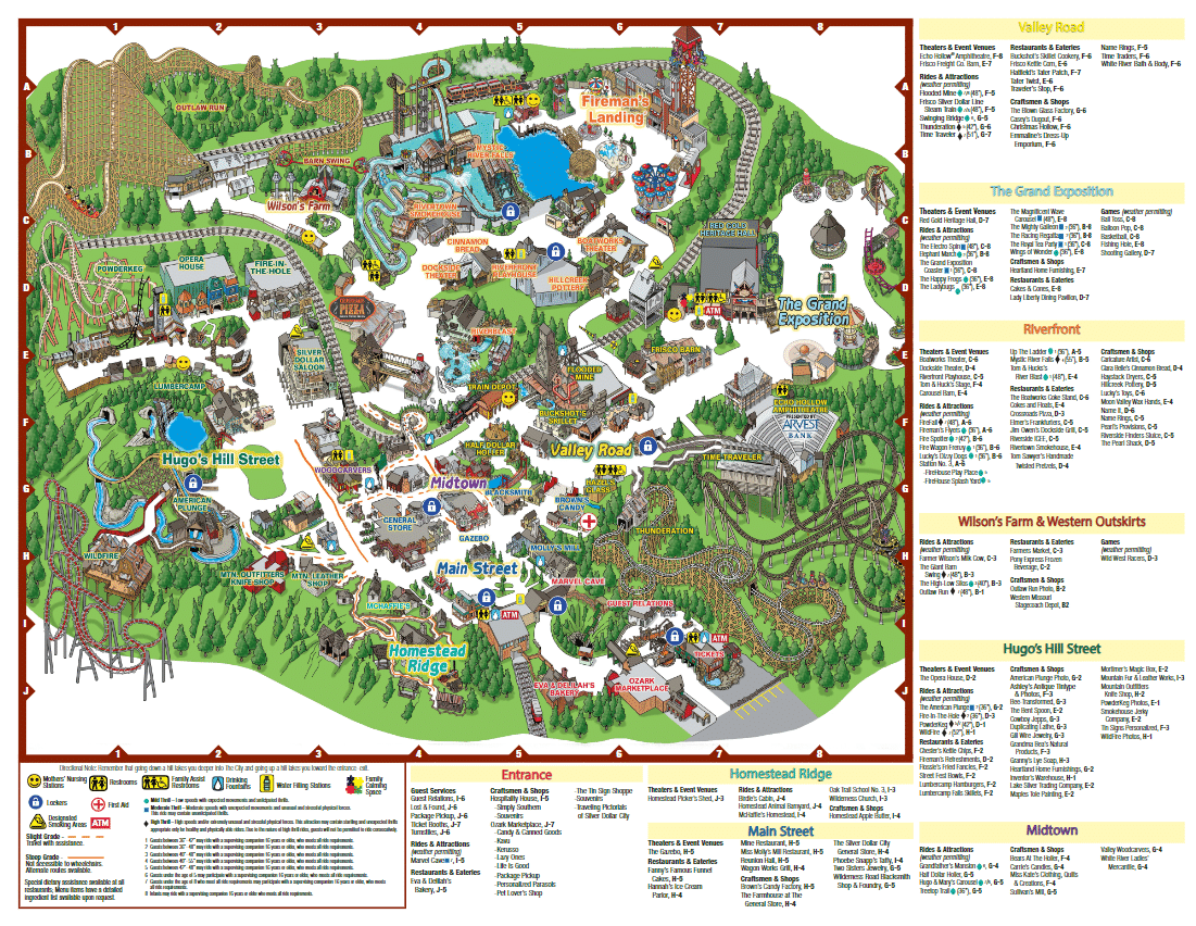 Silver Dollar City Theme Park Map and Brochure (2017 - 2023) | ThemeParkBrochures.net