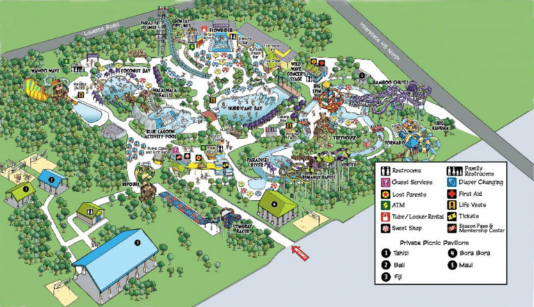 Six Flags Hurricane Harbor Splashtown Map and Brochure (2006 – 2019)