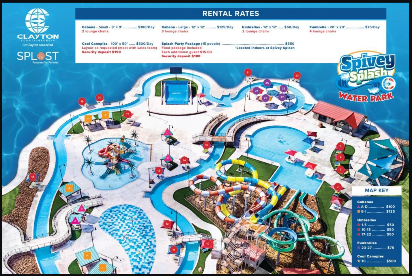 Spivey Splash Water Park Map 2025