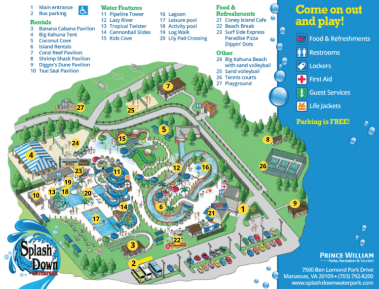 Splashdown Waterpark Map and Brochure (2023 – 2025)
