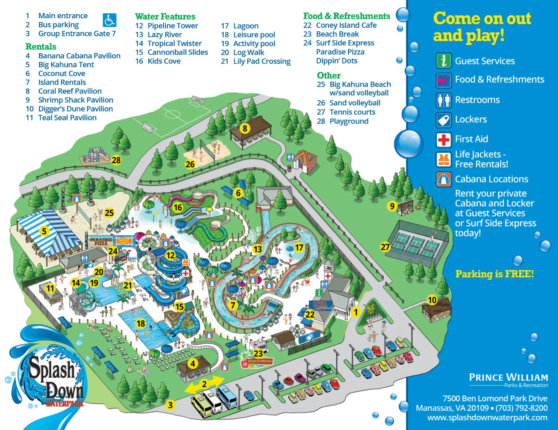 Splashdown Waterpark Map 2025