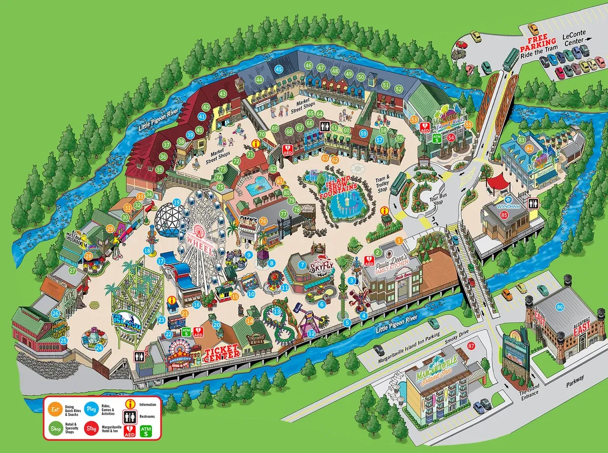 The Island in Pigeon Forge Map 2025
