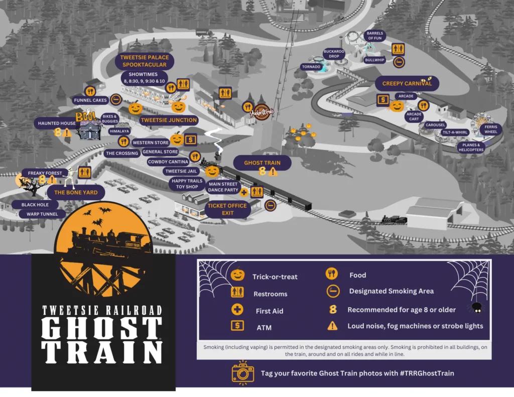Tweetsie Railroad Ghost Train Map 2024