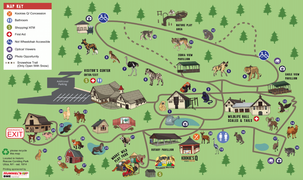 Utica Zoo Map and Brochure (2024 2018)