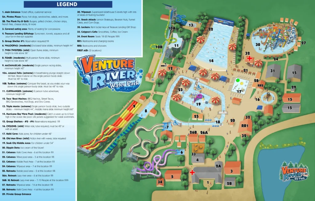 Venture River Water Park Map 2024