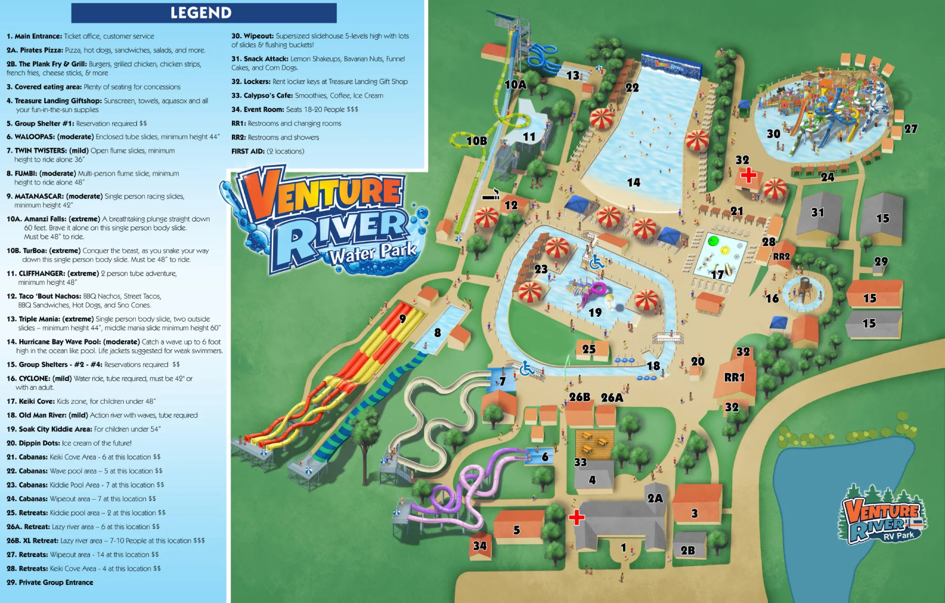 Venture River Water Park Map 2025