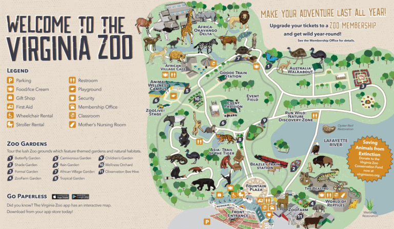 Virginia Zoo Map and Brochure (2025 – 2018)