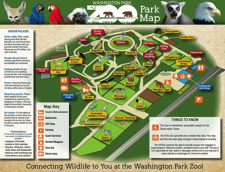 Washington Park Zoo Map and Brochure (2025 – 2023)