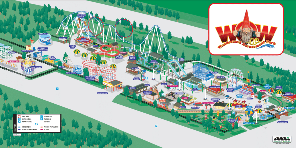 Wonderland Amusement Park Map and Brochure (2010) | ThemeParkBrochures.net