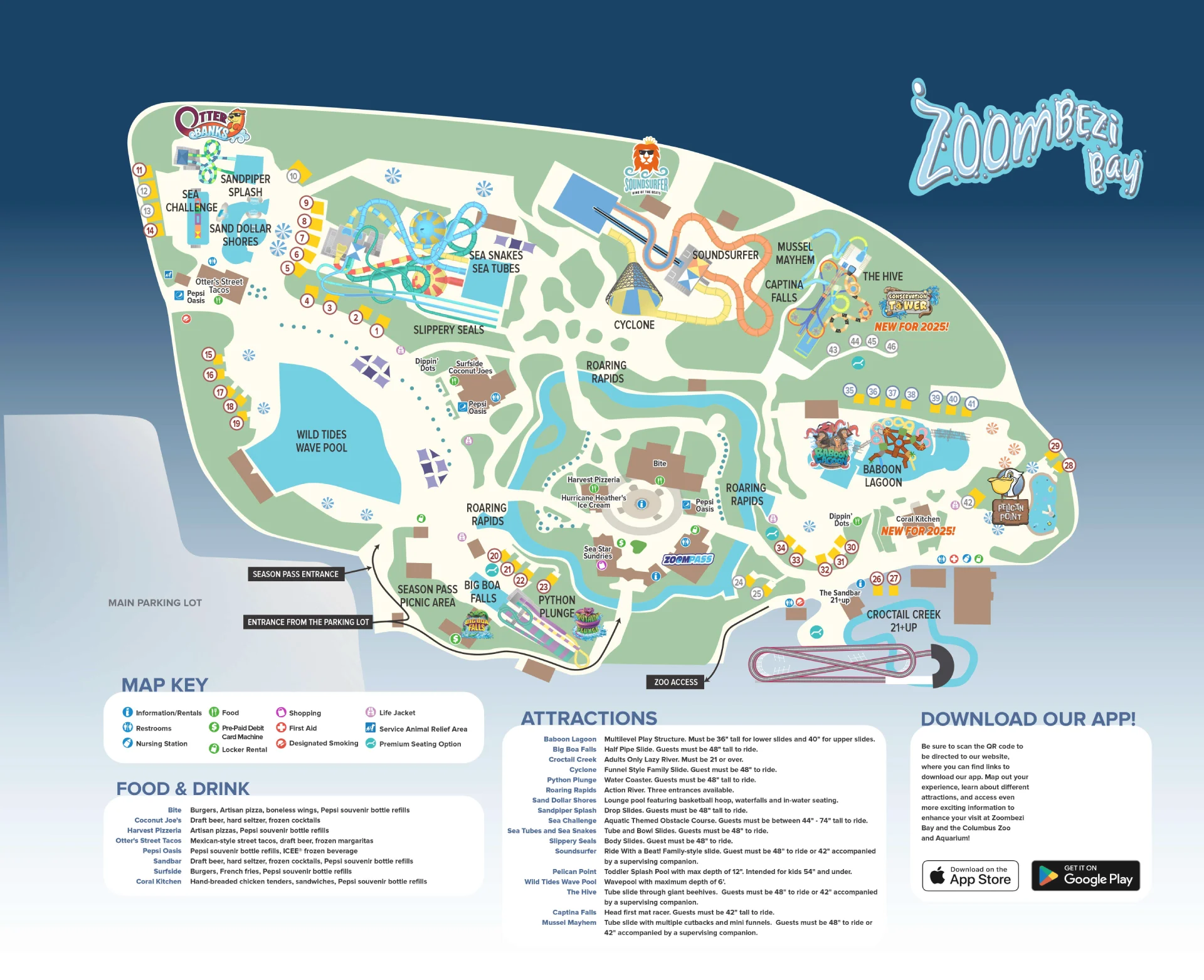 Zoombezi Bay Map 2025