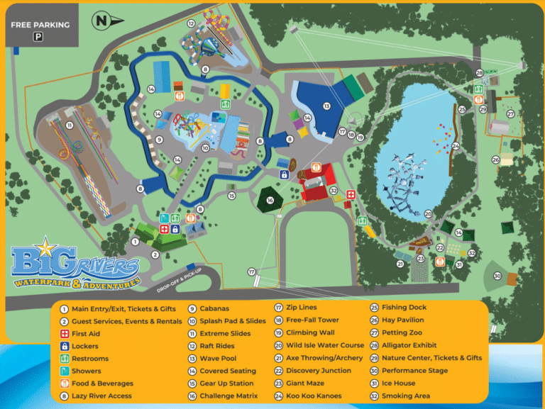 Big Rivers Waterpark & Adventures Map 2020
