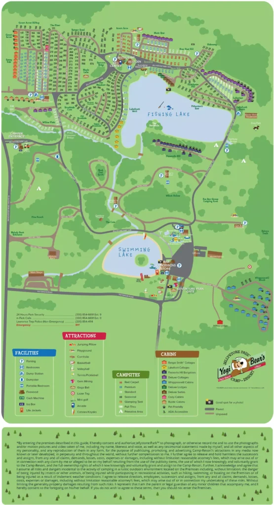 Clay's Resort Jellystone Park Map 2024