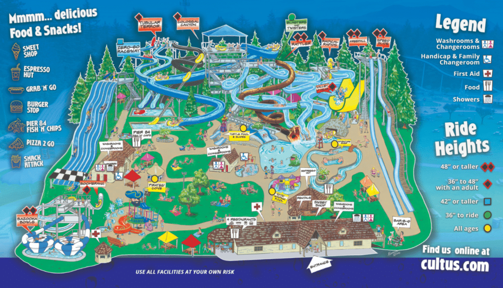 Cultus Lake Waterpark Map 2020