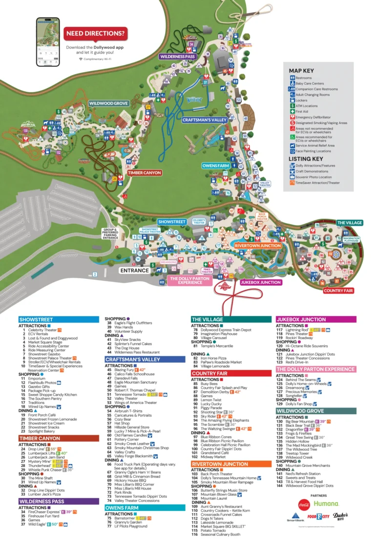 Dollywood’s Splash Country Map and Brochure 2025