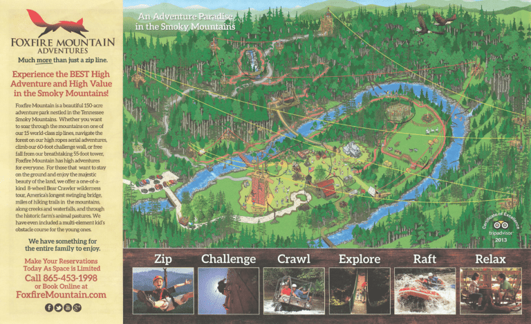 Foxfire Adventure Park Map 2023