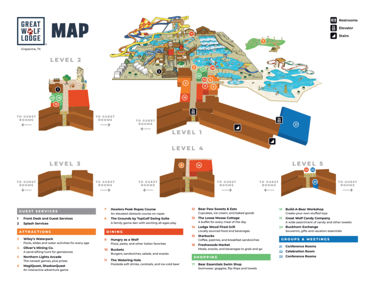 Great Wolf Lodge Water Park Map 2023