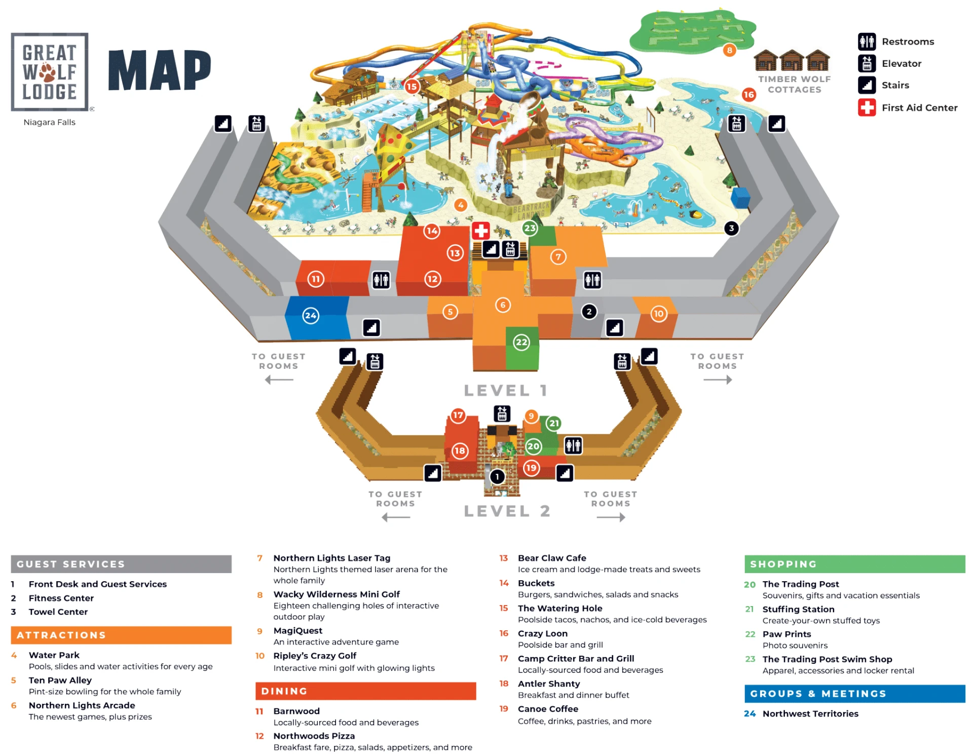 Great Wolf Lodge Water Park Map 2025