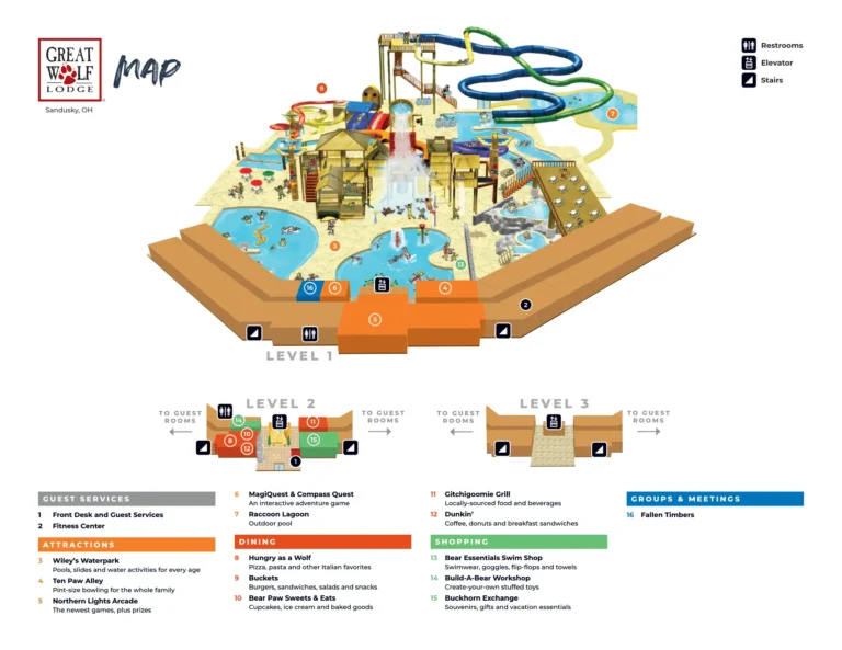 Great Wolf Lodge Water Park - Sandusky Map 2024