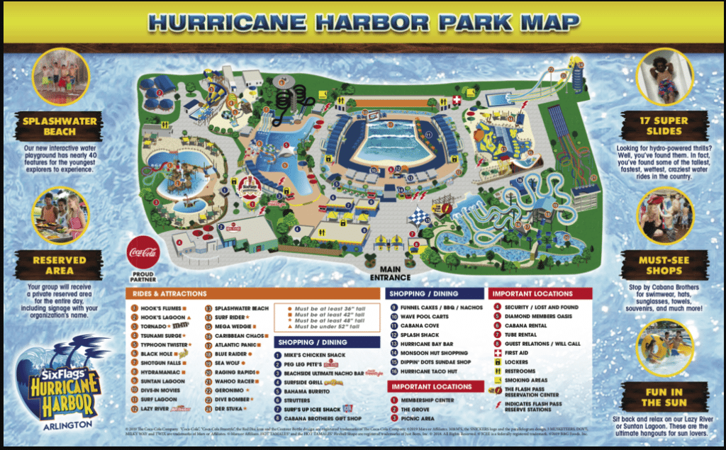 Hurricane Harbor Arlington 2019 Map