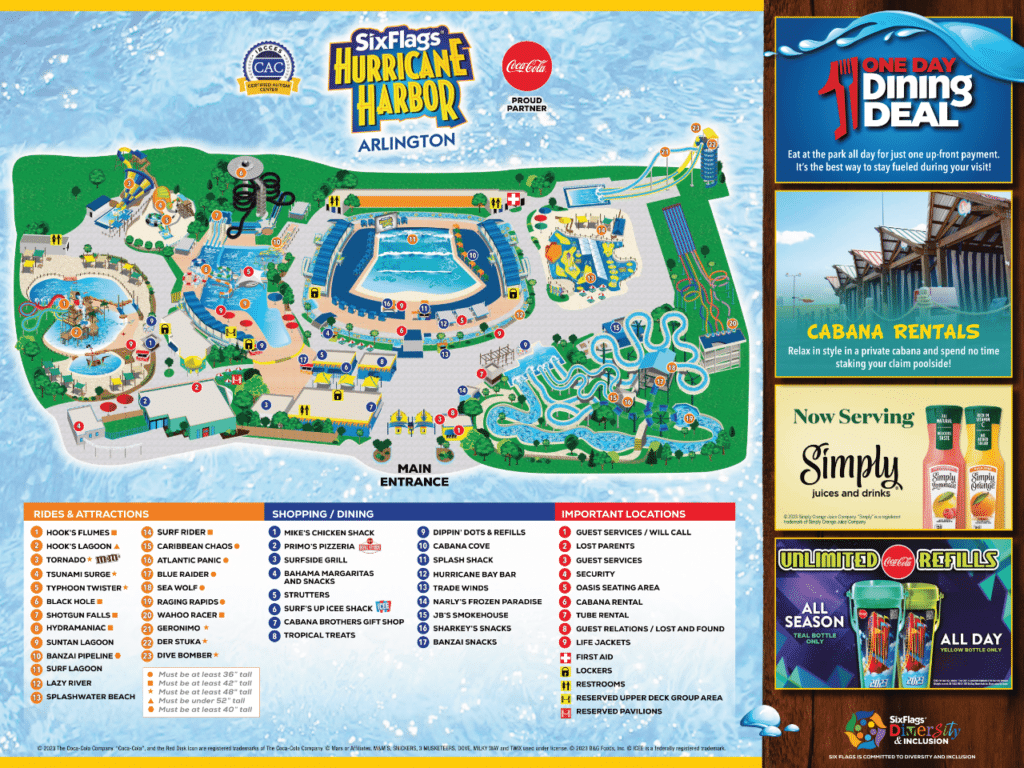 Hurricane Harbor Arlington 2023 Map