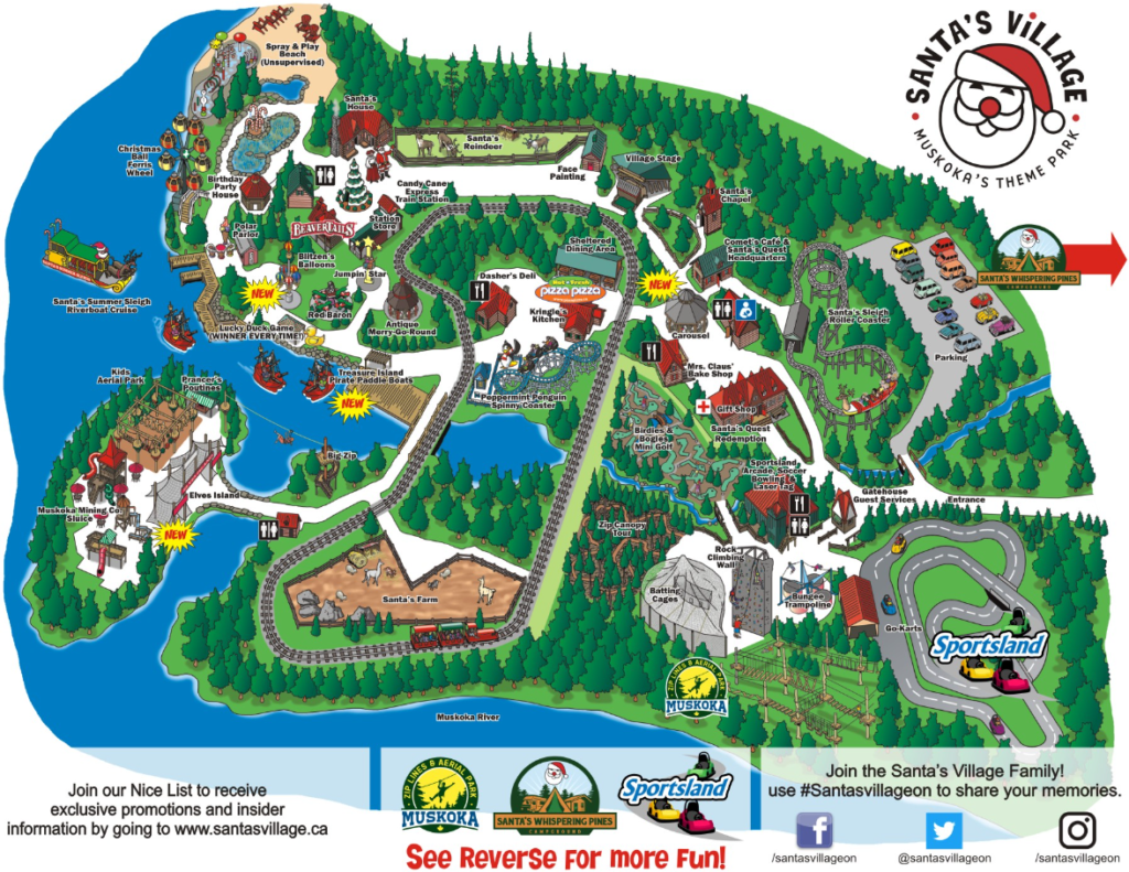 Santa's Village Muskoka's Theme Park Map 2018