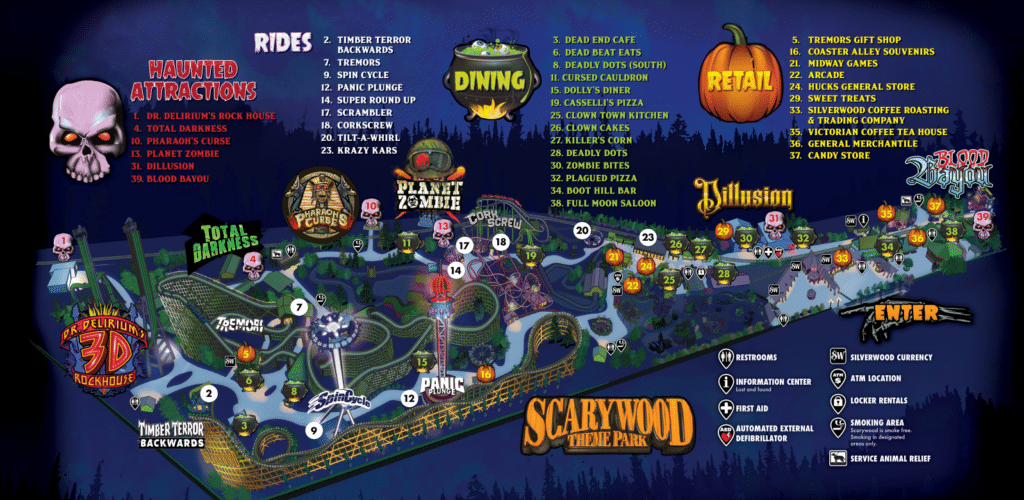 Scarywood Haunted Nights Map and Brochure (2019 2023