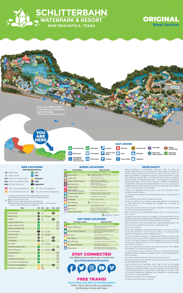 Schlitterbahn Waterpark New Braunfels Map 2023