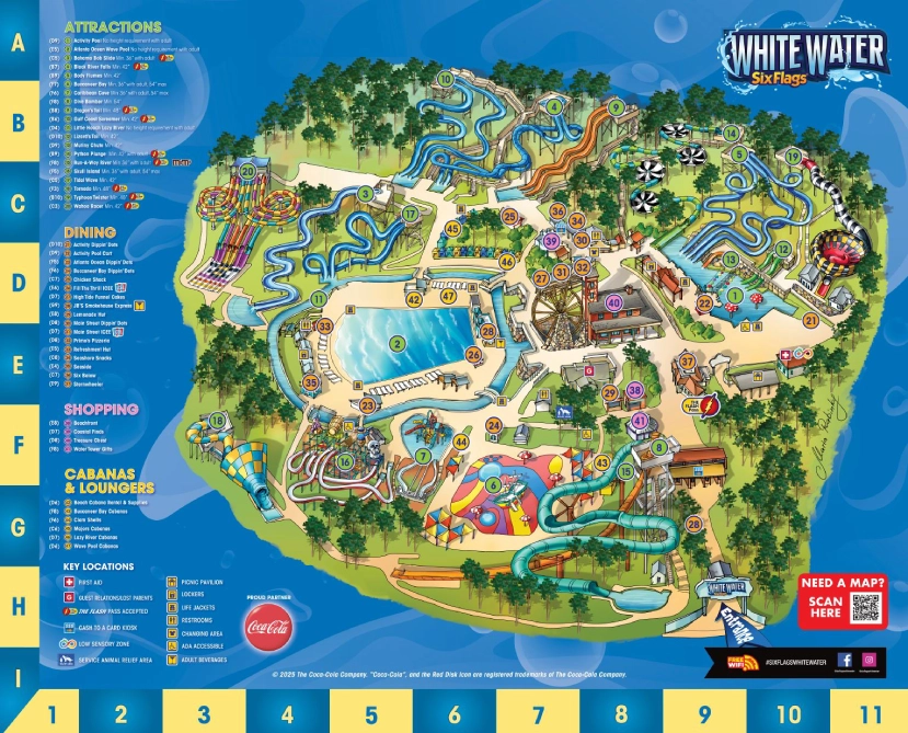 Six Flags White Water Georgia Map 2025