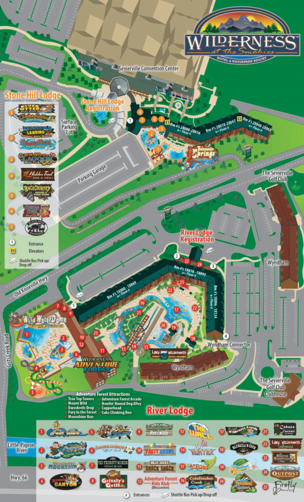 Wild WaterDome Indoor Waterpark Map 2020