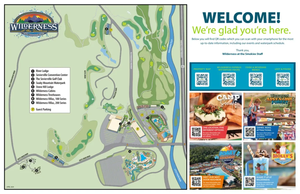 Wild WaterDome Indoor Waterpark Map 2024-2