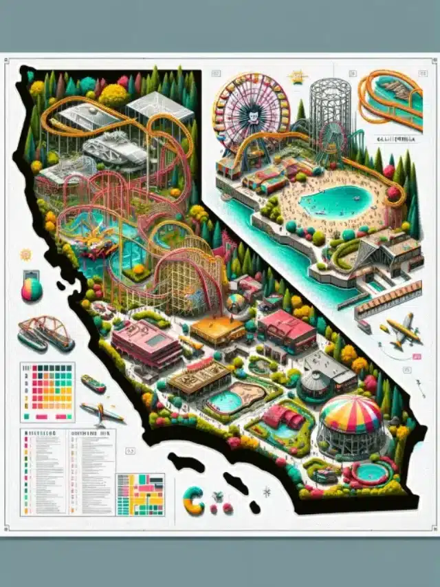California theme parks map w key
