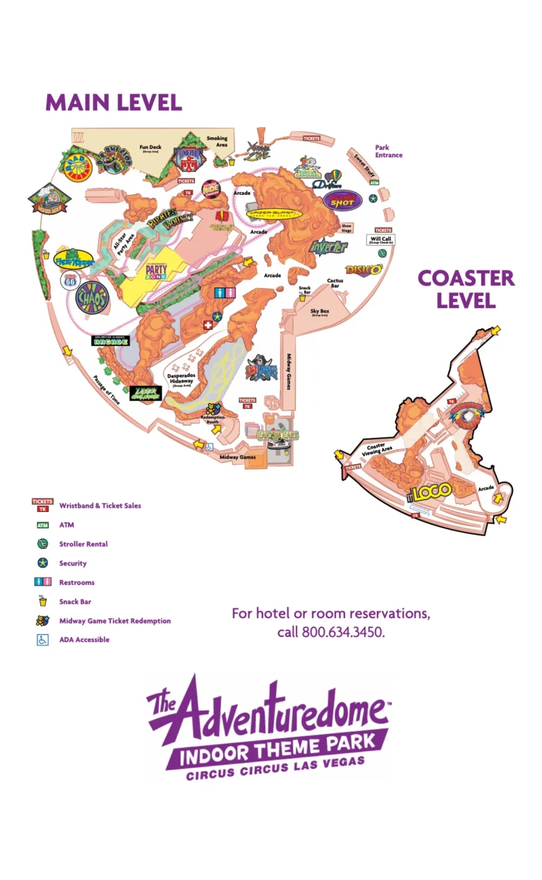 Adventuredome Indoor Theme Park Map 2025