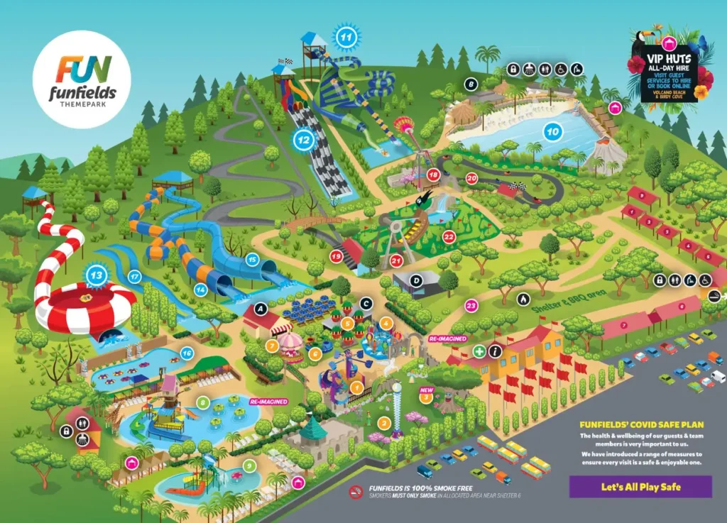 Funfields Themepark Map 2022