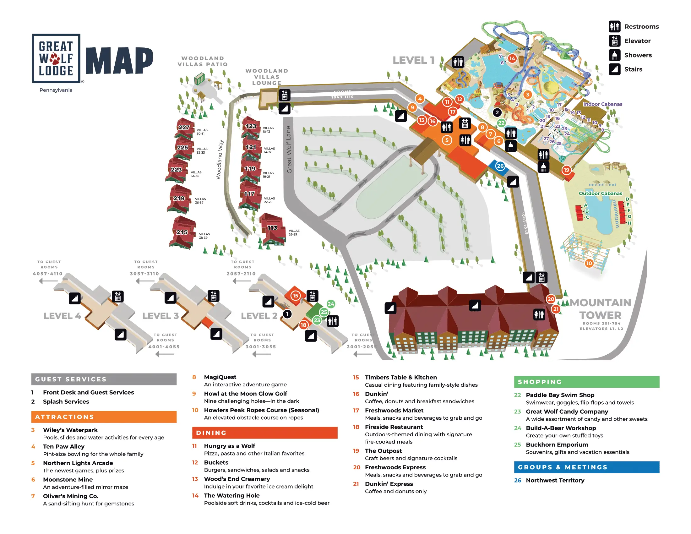 Great Wolf Lodge Poconos Map Penni Rodina