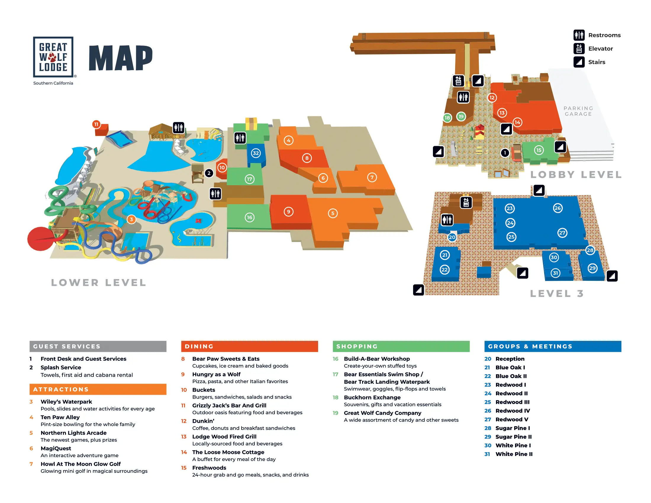 Great Wolf Lodge Map Locations Daron Philippa
