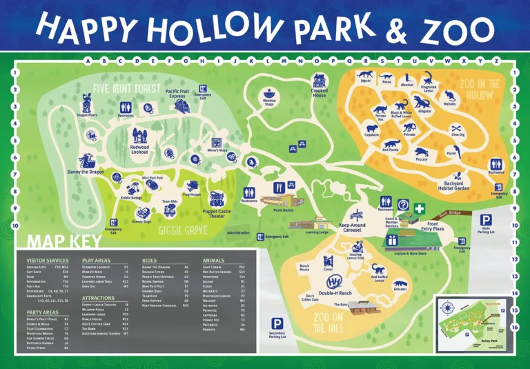Happy Hollow Park & Zoo Map 2023