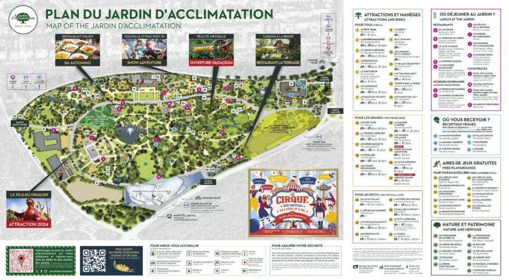 Jardin d'Acclimatation Map 2024