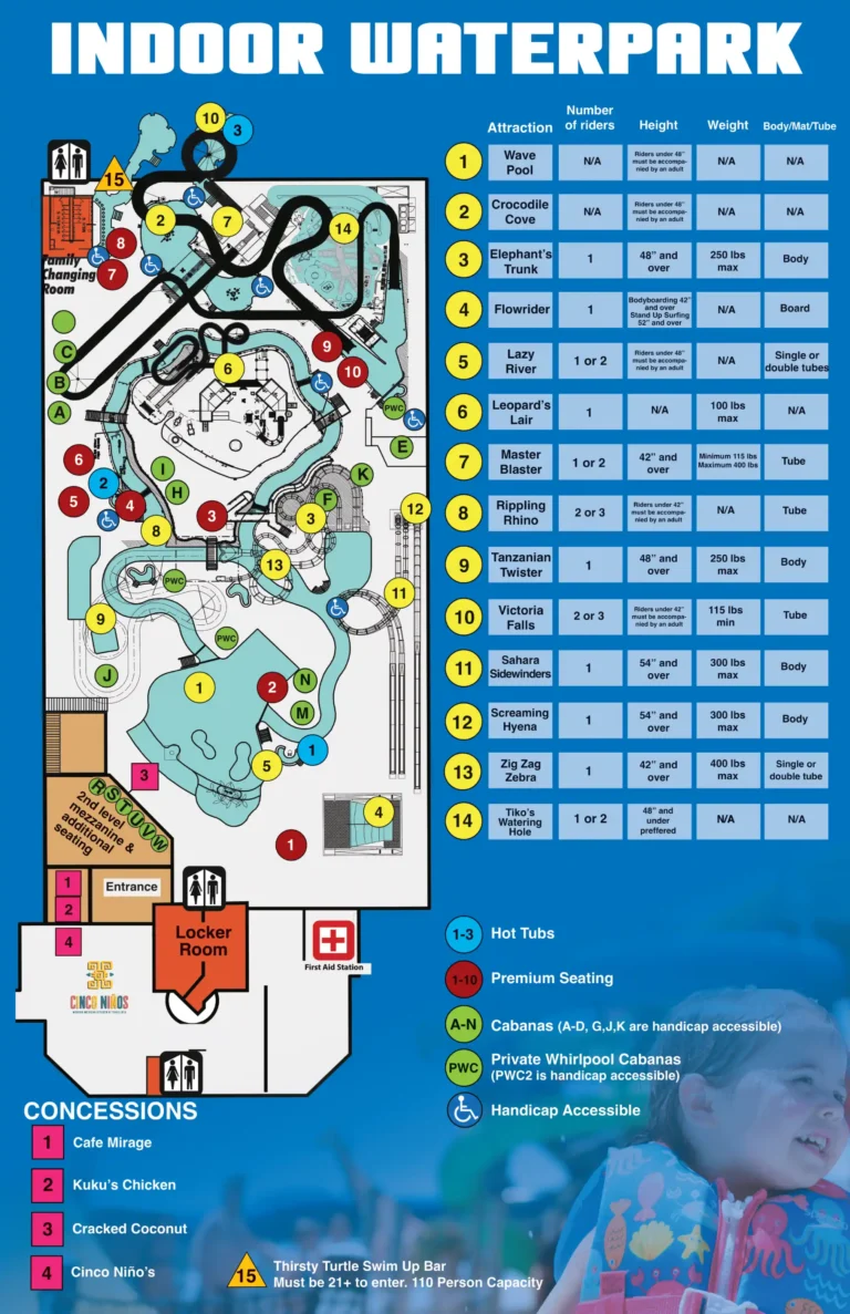 Kalahari Indoor Waterpark Map 1 2025